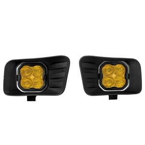Diode Dynamics SS3 Horizontal LED Fog Light Kit for 2009-2012 Ram 1500 Yellow SAE/DOT Fog Sport w/ Backlight