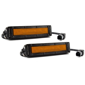 Diode Dynamics 6 Inch LED Light Bar Amber Flood Stealth Pair