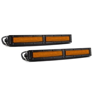 Diode Dynamics 12 Inch LED Light Bar  Single Row Straight Amber Flood Pair Stage Series