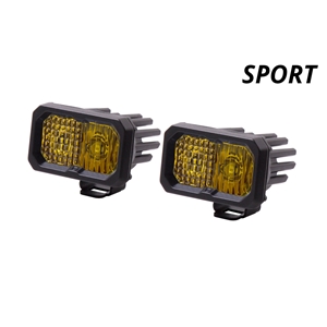 Diode Dynamics SS2 Inch LED Pod, Sport Yellow Combo Standard ABL Pair