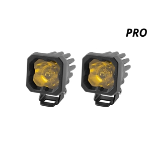 Diode Dynamics Stage Series C1 LED Pod Pro Yellow Flood Standard ABL Pair