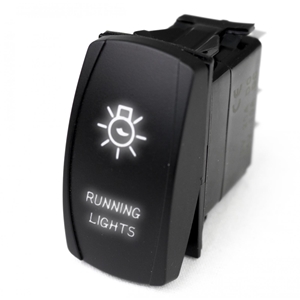 Marine Sport Lighting LED Rocker Switch w/ White LED Radiance Running Lights