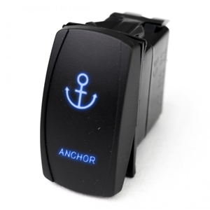 Marine Sport Lighting LED Rocker Switch w/ Blue LED Radiance Anchor