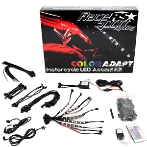 Race Sport Lighting Adaptive RGB LED Weatherproof Motorcycle Kit Complete 10-Strip Kit ColorADAPT