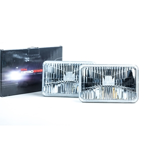 Morimoto Sealed Beam: Holley Retrobright Rectangler Classic White LED Headlights (4x6") (Pair)