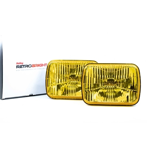 Morimoto Sealed Beam: Holley Retrobright Rectangler Euro Yellow LED Headlights (5x7") (Pair)