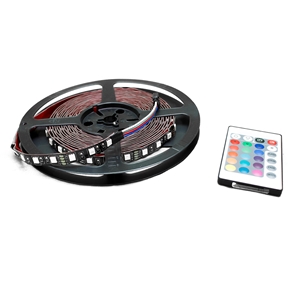 Race Sport Lighting 16.4 ft 5M 5050 Non-waterproof LED Tape Strip Lighting Reel With No Epoxy In RGB Multi-Color