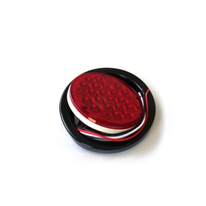Race Sport Lighting   4 Inch LED Round Red w/ Grommet