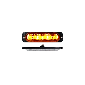 Race Sport Lighting 6-LED Ultra Slim Flush Mount 19-Flash Pattern Marker Strobe Light Amber