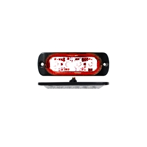 Race Sport Lighting 4-LED Ultra Slim Flush Mount 19-Flash Pattern Marker Strobe Light Red