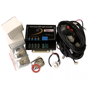 Race Sport Lighting 4-LED Hi-Power Strobe Lighting Kit With Brain Unit and Multiple Mounting Options White