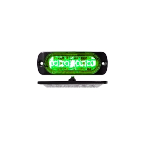 Race Sport Lighting 4-LED Ultra Slim Flush Mount 19-Flash Pattern Marker Strobe Light Green