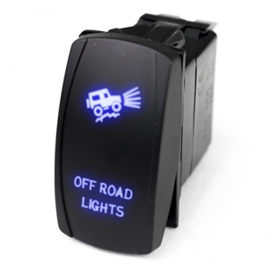 Race Sport Lighting LED Rocker Switch w/ Blue LED Radiance Off-road Lights Jeep Image