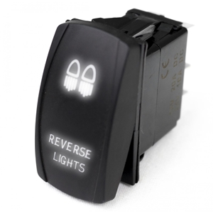 Race Sport Lighting LED Rocker Switch w/ White LED Radiance Reverse Lights