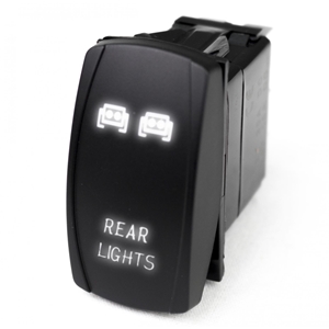 Race Sport Lighting LED Rocker Switch w/ White LED Radiance Rear Lights