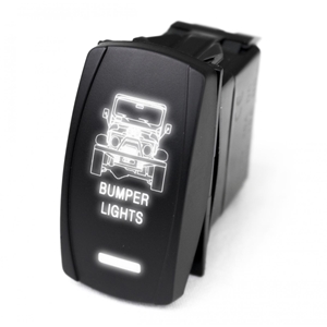 Race Sport Lighting LED Rocker Switch w/ White LED Radiance Bumper Lights