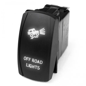 Race Sport Lighting LED Rocker Switch w/ White LED Radiance Off-road Lights Jeep Image