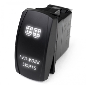 Race Sport Lighting LED Rocker Switch w/ White LED Radiance LED Work Lights