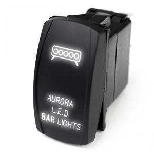 Race Sport Lighting LED Rocker Switch w/ White LED Radiance Aurora LED Bar Lights