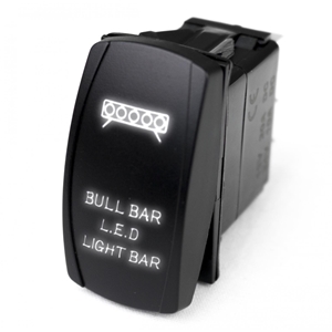Race Sport Lighting LED Rocker Switch w/ White LED Radiance Bull Bar LED Light Bar