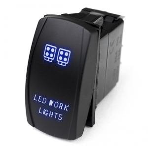 Race Sport Lighting LED Rocker Switch w/ Blue LED Radiance LED Work Lights