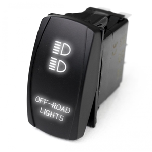 Race Sport Lighting LED Rocker Switch w/ White LED Radiance Off-road Lights