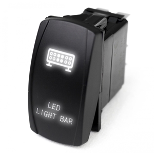 Race Sport Lighting LED Rocker Switch w/ White LED Radiance LED Light Bar Center Spot