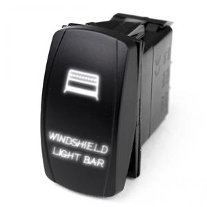 Race Sport Lighting LED Rocker Switch w/ White LED Radiance Windshield Light Bar