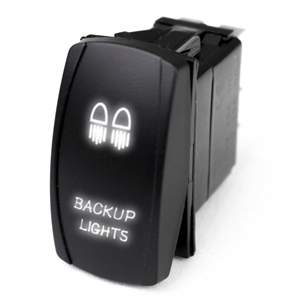 Race Sport Lighting LED Rocker Switch w/ White LED Radiance Backup Lights