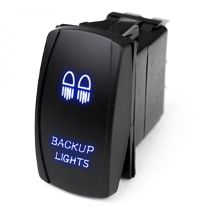Race Sport Lighting LED Rocker Switch w/ Blue LED Radiance Backup Lights