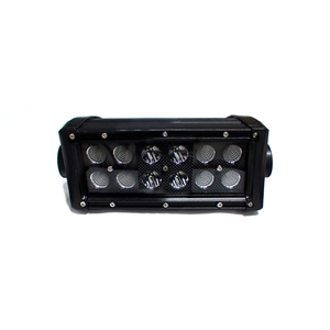 Race Sport Lighting 7.5 Inch Blacked Out Series LED Light Bar Straight Double Row Silver Combo Flood/Beam Straight Hi Performance