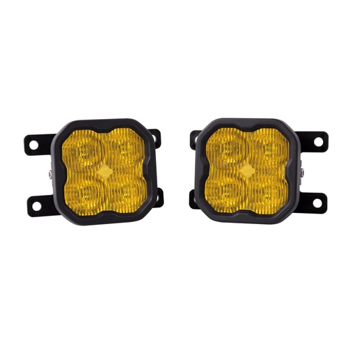 Diode Dynamics SS3 Type AS ABL LED Fog Light Kit for 2009-2014 Ford Focus Yellow SAE/DOT Fog Pro w/ Backlight 