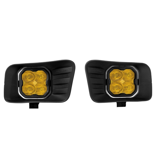 Diode Dynamics SS3 Horizontal LED Fog Light Kit for 2009-2012 Ram 1500 Yellow SAE/DOT Fog Pro w/ Backlight 