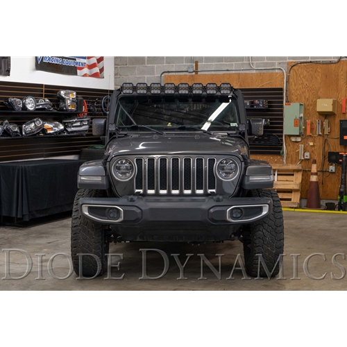 Diode Dynamics Jeep JL SS5 Pro CrossLink Windshield White Combo Lightbar Kit 