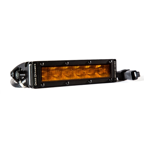 Diode Dynamics 6 Inch LED Light Bar Single Row Straight SS6 Amber Wide Light Bar Single 