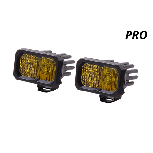 Diode Dynamics SS2 Inch LED Pod, Pro Yellow Flood Standard ABL Pair
