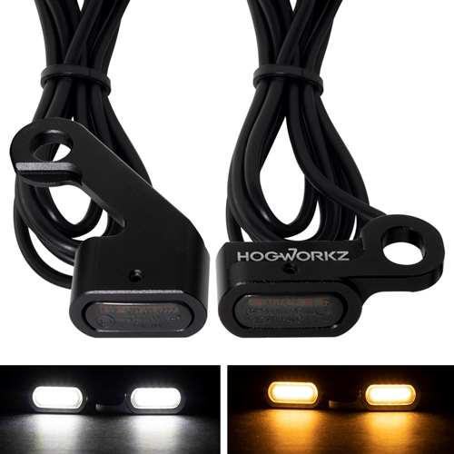 HOGWORKZ® Harley Dyna/Softail/Sportster LED Handlebar DRL / Turn Signals | Black