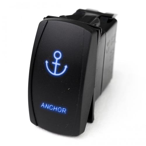 Marine Sport Lighting LED Rocker Switch w/ Blue LED Radiance Anchor 