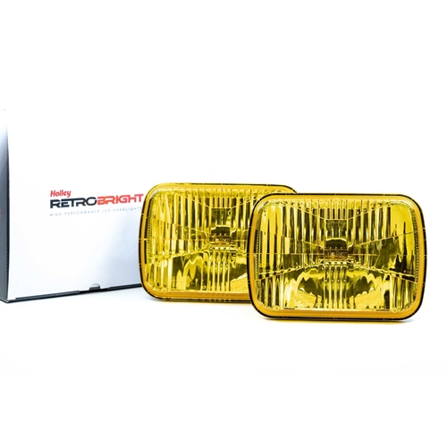 Morimoto Sealed Beam: Holley Retrobright Rectangler Euro Yellow LED Headlights (5x7") (Pair)