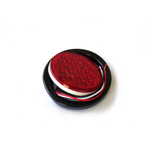 Race Sport Lighting   4 Inch LED Round Red w/ Grommet 
