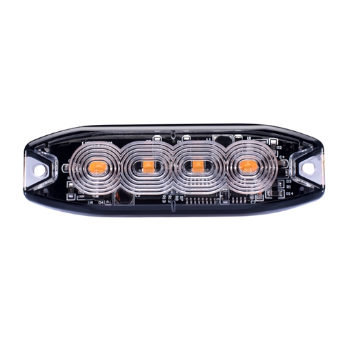 Race Sport Lighting White/Amber Strobe Pro Series 4-LED Ultra Thin Style Marker Strobes with Stylish Clear Lens Face Self Strobing Pattern Settings