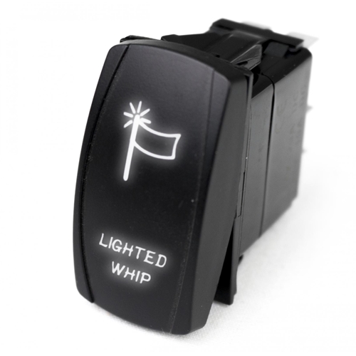 Race Sport Lighting LED Rocker Switch w/ White LED Radiance Lighted WHIP 