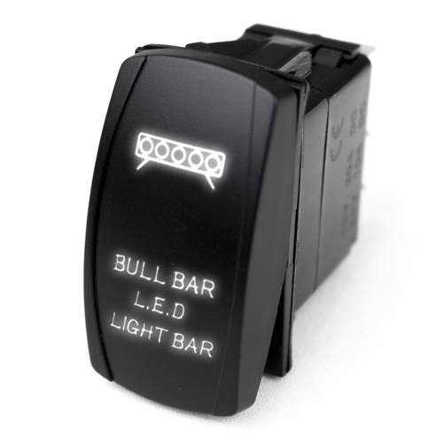 Race Sport Lighting LED Rocker Switch w/ White LED Radiance Bull Bar LED Light Bar 
