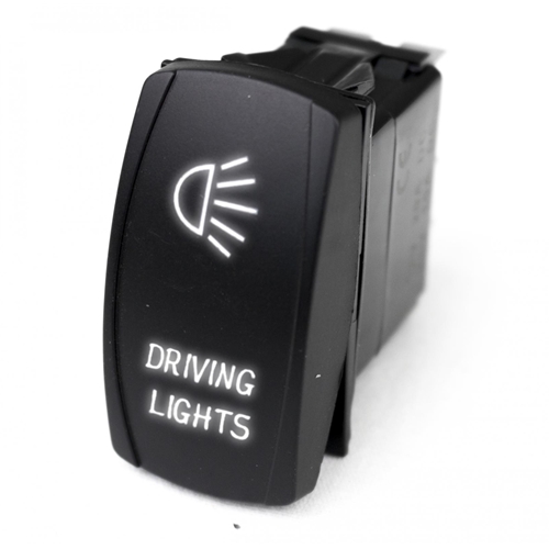 Race Sport Lighting LED Rocker Switch w/ White LED Radiance Driving Lights 
