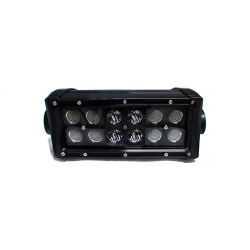 Race Sport Lighting 7.5 Inch Blacked Out Series LED Light Bar Straight Double Row Silver Combo Flood/Beam Straight Hi Performance   