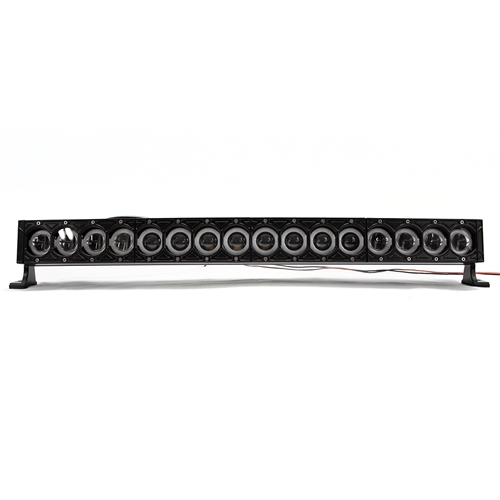 Race Sport Lighting 31 Inch HALO-DRL Series LED Light Bar Single Row Curved w/ Individual Halo DRLs 33.25 Inch Mount to Mount 