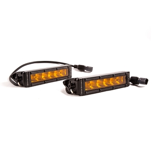 Diode Dynamics Stage Series Universal Lightbar - SS6 Single Row Straight Amber Driving Pair